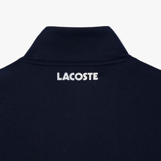 Men's Lacoste Up Stretch Interlock Tennis Sweatshirt in Navy-White - Image 6