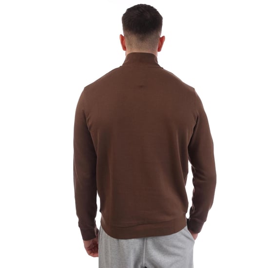 Men's Lyle And Scott Quarter Zip Sweatshirt in Brown - Image 2