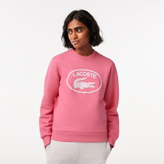 Women's Lacoste Fit Organic Cotton Fleece Sweatshirt in Pink - Image 1