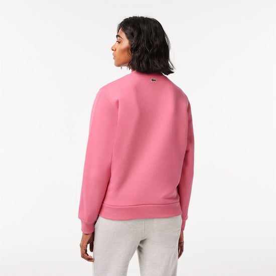 Women's Lacoste Fit Organic Cotton Fleece Sweatshirt in Pink - Image 2