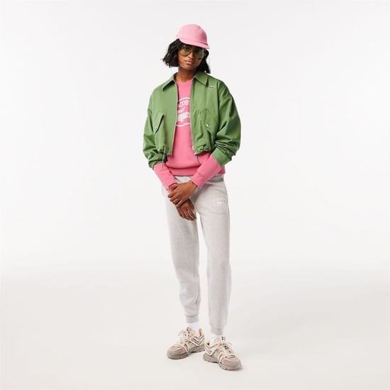 Women's Lacoste Fit Organic Cotton Fleece Sweatshirt in Pink - Image 3