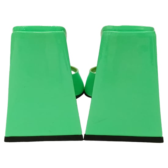 Attico Devon Mules i neongrönt lackläder - Image 3
