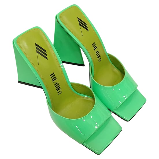 Attico Devon Mules i neongrönt lackläder - Image 6