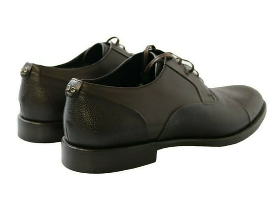 Dolce & Gabbana Brown Leather Laceups Dress Mens Shoes - Image 2