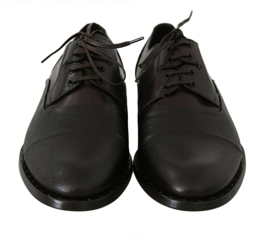 Dolce & Gabbana Brown Leather Laceups Dress Mens Shoes - Image 4