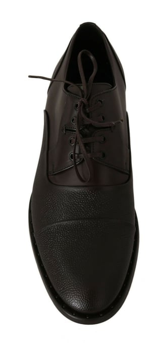 Dolce & Gabbana Brown Leather Laceups Dress Mens Shoes - Image 5