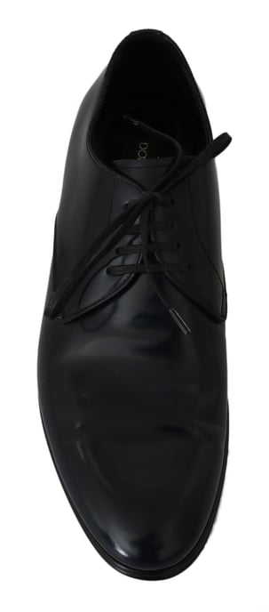 Dolce & Gabbana Blauw Leren Jurk Derby Formele Herenschoenen - Image 3