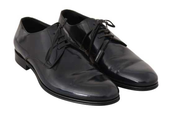 Dolce & Gabbana Blauw Leren Jurk Derby Formele Herenschoenen - Image 5