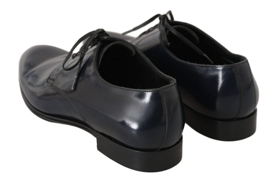 Dolce & Gabbana Blauw Leren Jurk Derby Formele Herenschoenen - Image 6