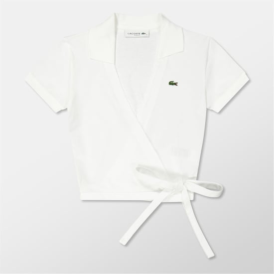 Women's Lacoste Slim Fit Short Sleeve Shirt in Flour - Image 1