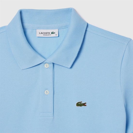 Women's Lacoste Fit Petit Polo Shirt in Blue - Image 3