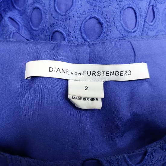 Diane von Furstenberg Oogjes Mini-Jurk in Blauwe Katoen - Image 2