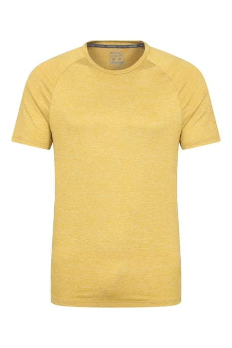 'Agra' Men's IsoCool Striped Tee Sun Protection Comfy Sports T-Shirt Yellow - Image 5