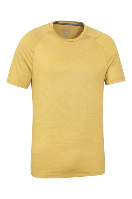 'Agra' Men's IsoCool Striped Tee Sun Protection Comfy Sports T-Shirt Yellow - Image 6