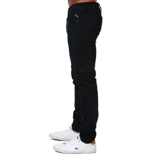 Men's Replay Slim Fit Jeans in Black - Image 4