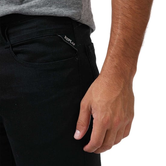 Men's Replay Slim Fit Jeans in Black - Image 5