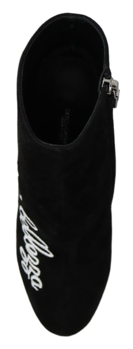 Dolce & Gabbana Black Suede L'Amore E'Bellezza Stövlar Skor - Image 3