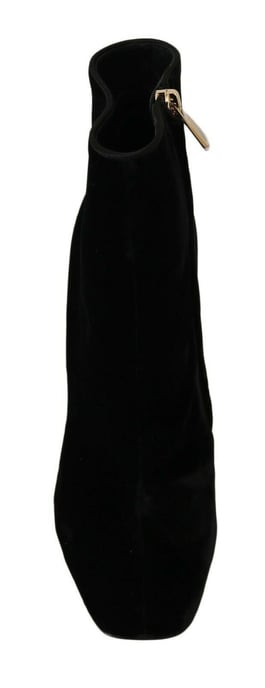 Velvet Ankle Boots Embellished Block Heel - Image 4