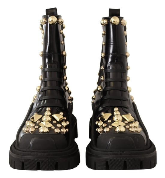 Dolce Gabbana Nitarbetade Läder Ankelskor - Image 2