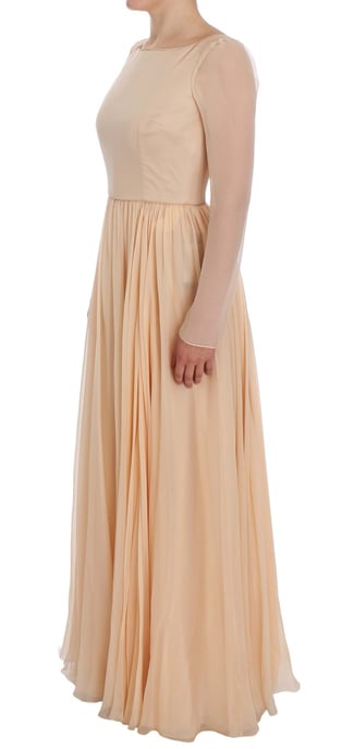 Dolce Gabbana Maxi Jurk Beige Geplooid - Image 2