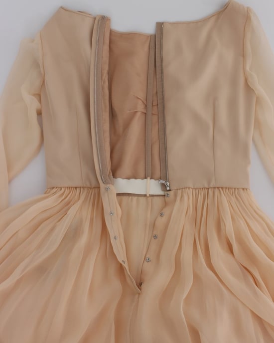 Dolce Gabbana Maxi Jurk Beige Geplooid - Image 6