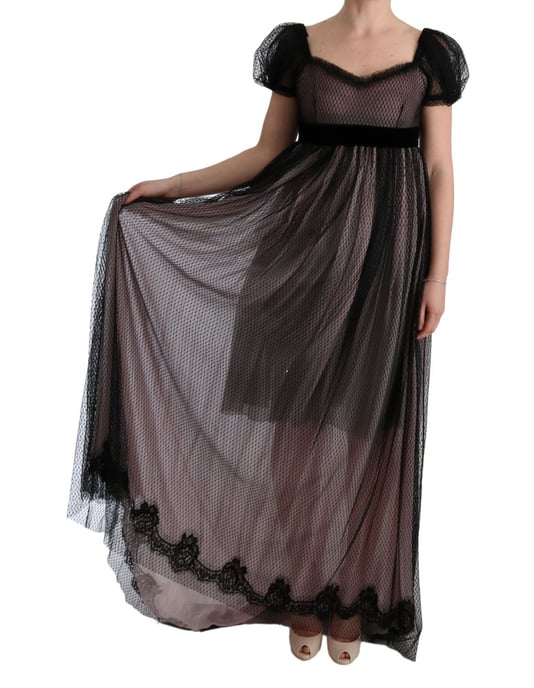 Tulle Maxi Dress With Velvet Waistband - Image 2
