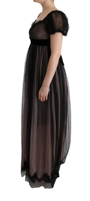 Tulle Maxi Dress With Velvet Waistband - Image 3