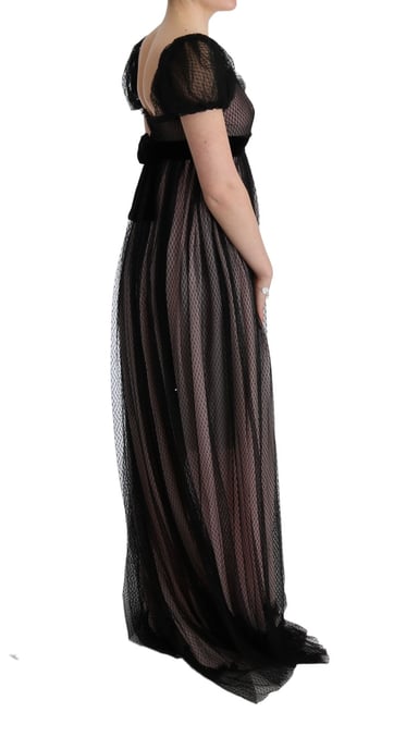 Tulle Maxi Dress With Velvet Waistband - Image 5