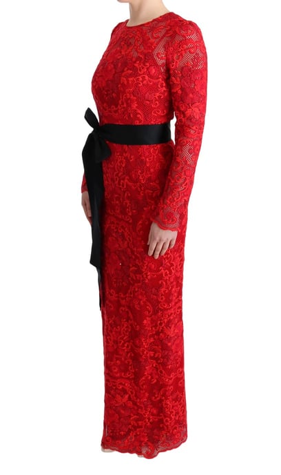 Dolce Gabbana Rode Kanten Maxi-jurk - Image 2