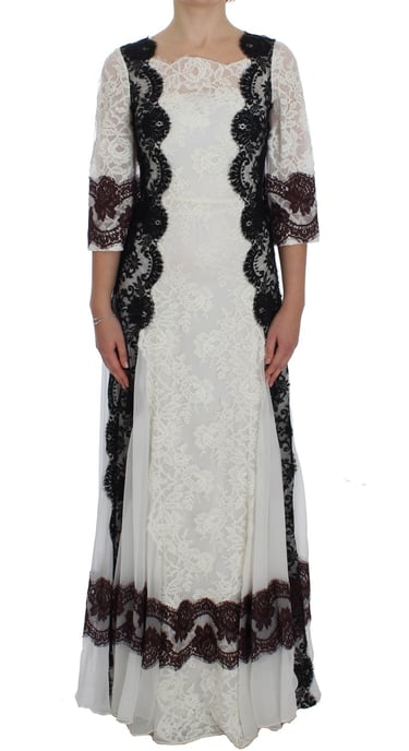Lace Maxi Dress Boat Neck 34 Sleeves - Image 1