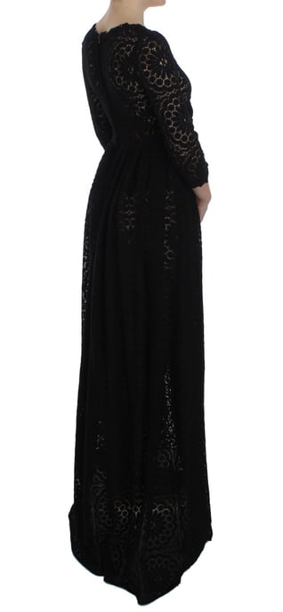 Kant Maxi Jurk Zwart 34 Mouwen - Image 4