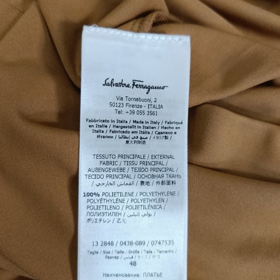 Salvatore Ferragamo Backless Maxi Dress in Brown Polyethylene - Image 5