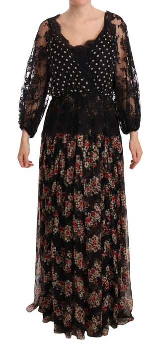 Floralprint Maxi Dress Polka Dot Lace - Image 1