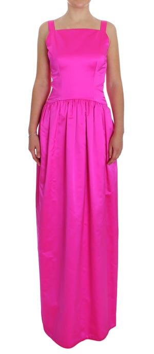 Dolce Gabbana Fuchsia Zijde Maxi Jurk - Image 1
