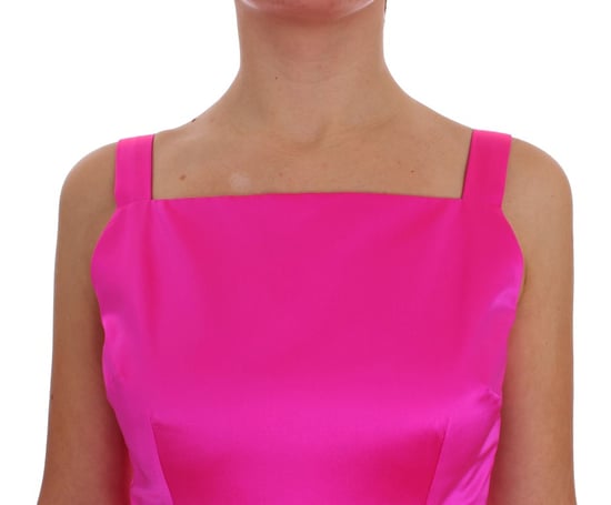 Dolce Gabbana Fuchsia Zijde Maxi Jurk - Image 5