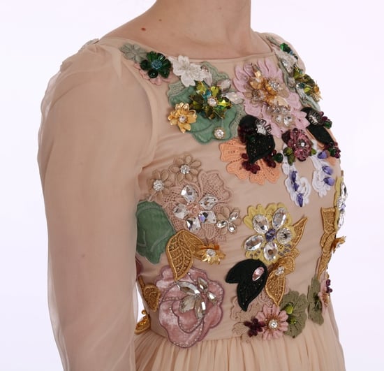Bloemrijke Versierde Gown Lange Mouw Maxi Jurk - Image 6