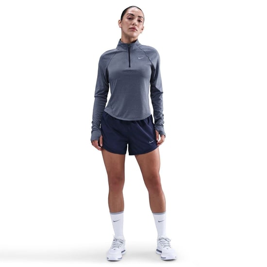 Women's Nike Long Sleeve 1 2 Zip Running Top in Midnight Navy - Image 3