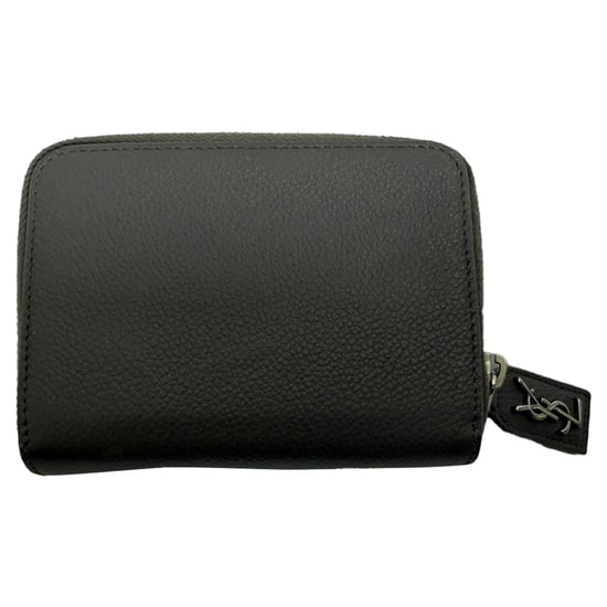 Saint Laurent Grained Zip Compact Rive Gauche Wallet in Grey Leather - Image 2
