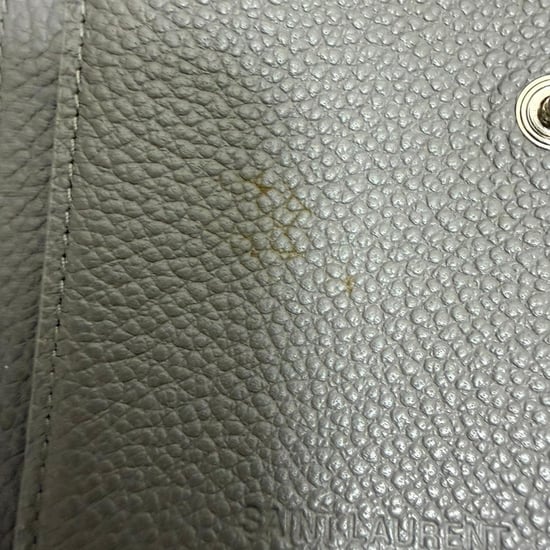 Saint Laurent Grained Zip Compact Rive Gauche Wallet in Grey Leather - Image 4