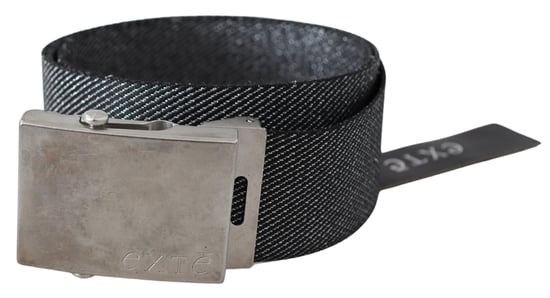 Exte Svart Silver Metall Borstad Spänne Midjebälte - Image 1