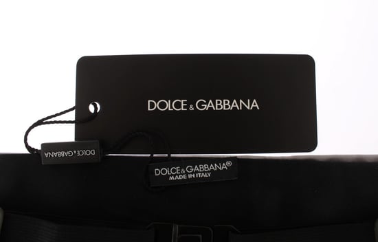 Dolce Gabbana Geplooide Zijde Grijze Cummerbund - Image 3