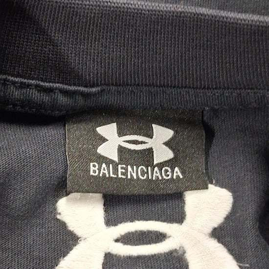 Balenciaga x Under Armour Logo-Embroidered T-Shirt in Black Cotton - Image 6