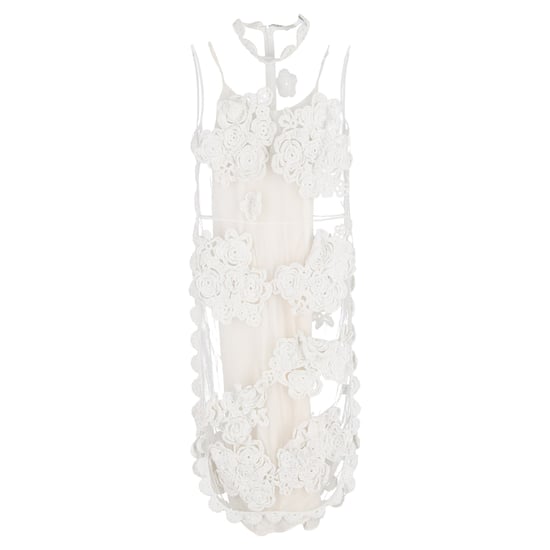 Simone Rocha Bloemapplicatie Gaas Midi Jurk in Witte Polyester - Image 1