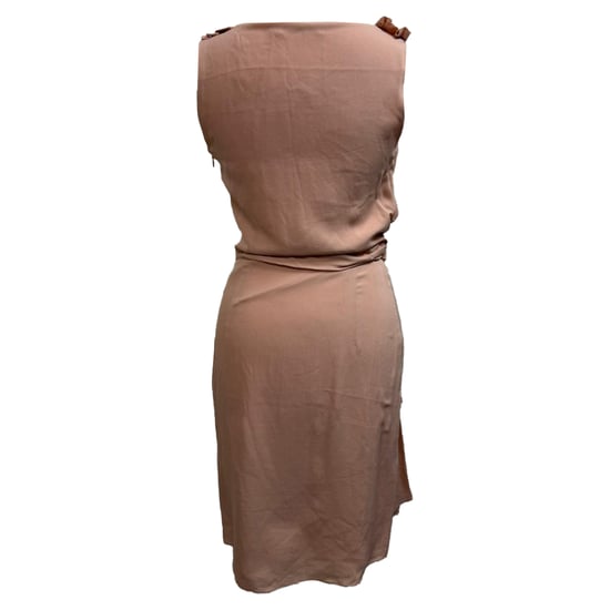 Dior Side Knotted Midi Dress in Pink Silk - Image 3