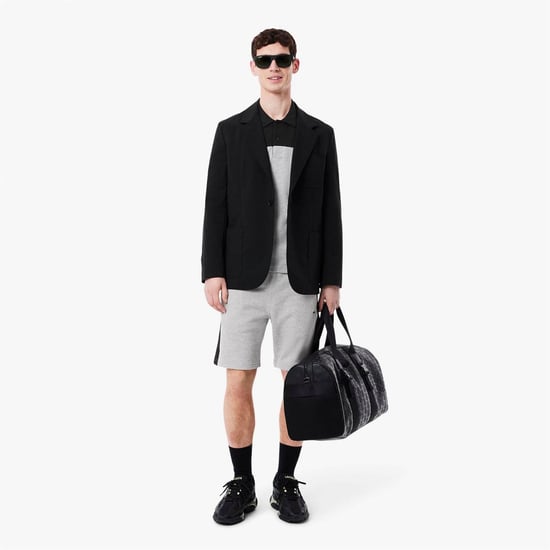 Men's Lacoste Fleece Colour Block Shorts in Grey - Image 4
