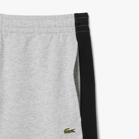 Men's Lacoste Fleece Colour Block Shorts in Grey - Image 5