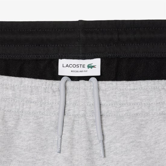 Men's Lacoste Fleece Colour Block Shorts in Grey - Image 6