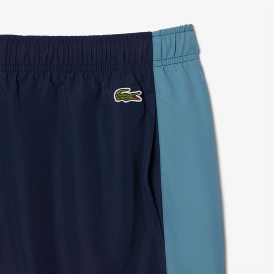 Men's Lacoste Block Swim Trunks in Navy - Image 6