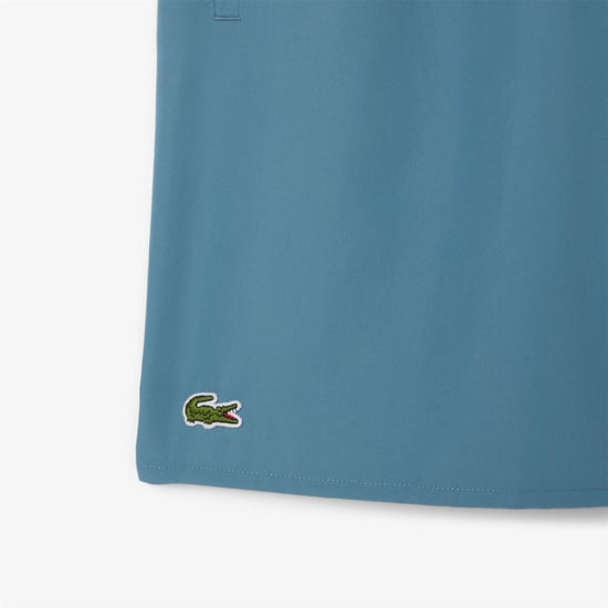 Men's Lacoste Length Monochrome Swim Trunks in Blue - Image 5