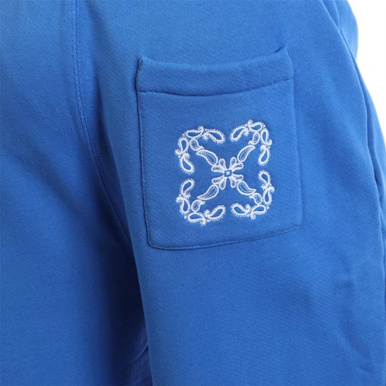 Men's Off White Arrow Skate Sweat Shorts in Blue-White - Image 3